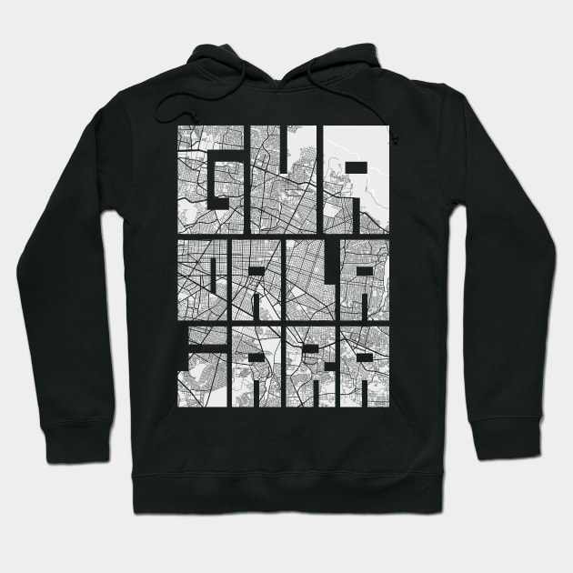 Guadalajara, Mexico City Map Typography - Light Hoodie by deMAP Studio